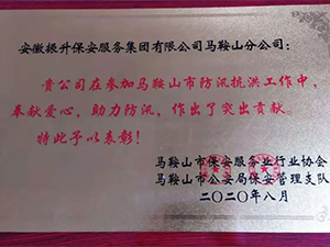 集团马鞍山分公司防汛抗洪工作荣获市局...